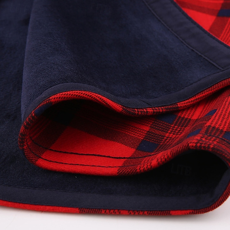 Men's Shirt Casual Shirt Beach Shirt Fleece Shirt Button Up Shirt Red Royal Blue Blue Orange Green Long Sleeve Plaid Lapel Vacation Hawaiian Pocket Clothing Apparel Polyester Fashion Casual 2025 - $28.99 –P16