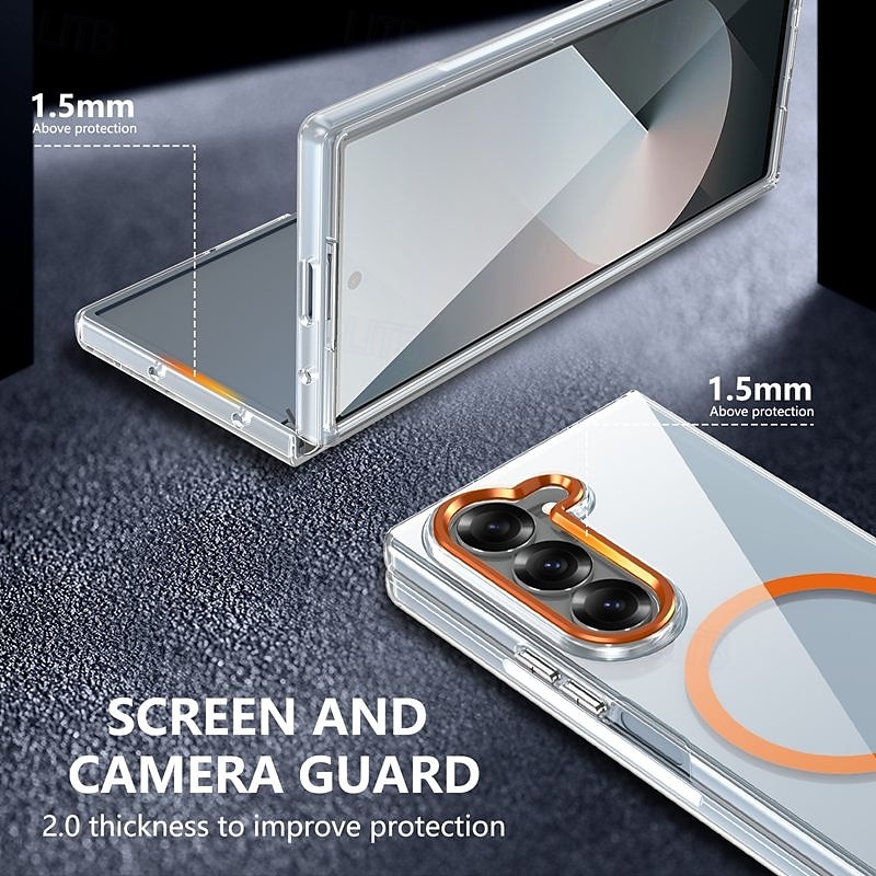 Phone Case For Samsung Galaxy Z Fold 3 Back Cover Magnetic Support Wireless Charging Shockproof Retro PC 2025 - $24.99 –P3