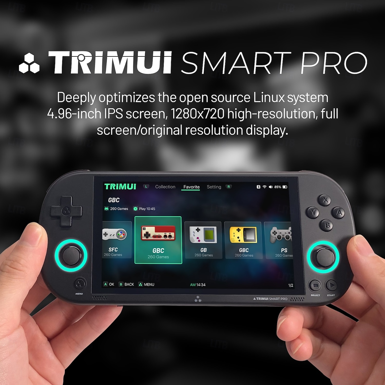 Trimui Smart Pro Handheld Game Console 4.96''IPS Screen Linux System Joystick RGB Lighting Smartpro Retro Video Game Player Gift 2025 - $207.99 –P6