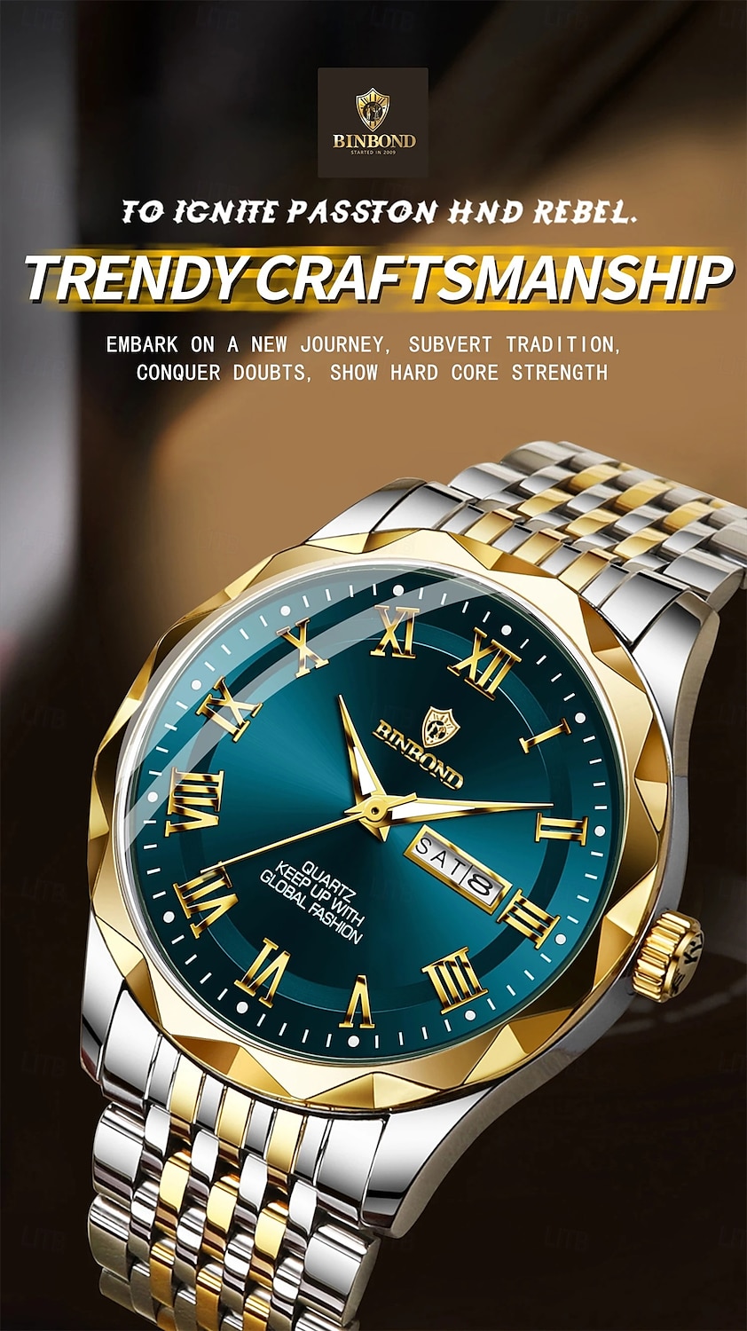 Люксовые мужские часы Кварцевые Водонепроницаемые Светящиеся Дата Хронограф Кожаные Мужские наручные часы Военные спортивные часы Мужские B6367 2026 - $9.59 –P2