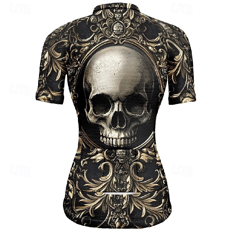 Women's Cycling Jersey Short Sleeve Bike Tee Tshirt Jersey with 3 Rear Pockets Mountain Bike MTB Breathable Quick Dry Anatomic Design Wicking Wine Red Black Red Skull Sports Clothing Apparel 2025 - $23.99 –P4