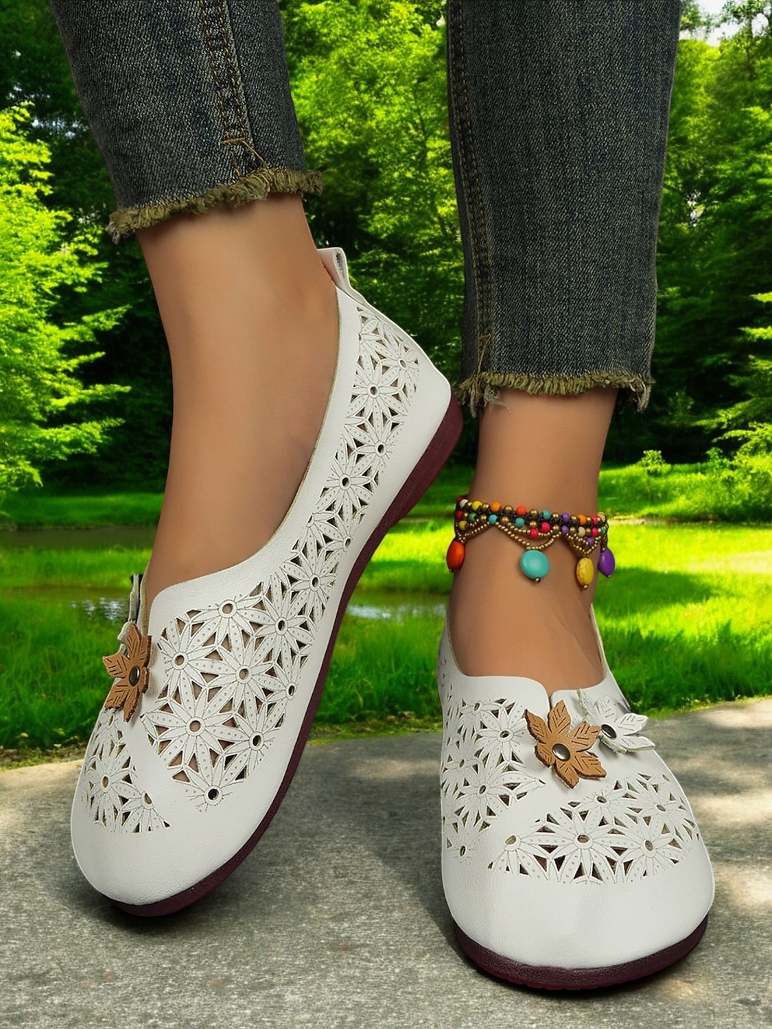 pantofi slip-on cu decupaj floral pentru femei - pantofi desculți respirabili și confortabili pentru ameliorarea bunionului și purtarea zilnică 2025 - $21.99 -P5