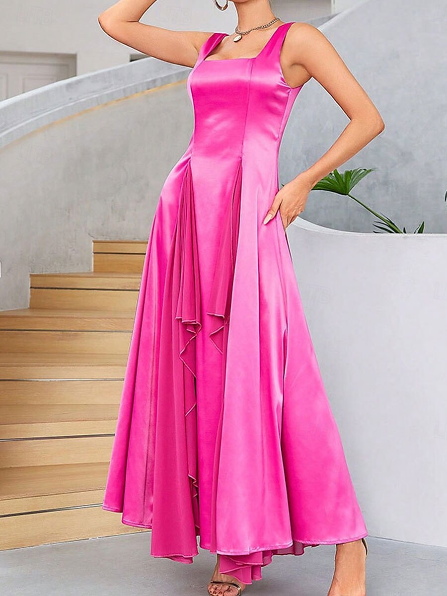 A-Line Quinceanera Dresses Elegant Dress Wedding Wedding Guest Knee Length  Sleeveless Square Neck Polyester Backless with Pleats Ruffles 2026 - $150.99