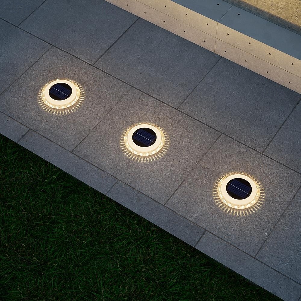 4 יחידות led סולאריות חוץ אורות קרקע אורות ספוט נוף אורות 16 לדים דיסק סולארי אור גן בקרקע אורות מסלול למסלול חצר שביל פטיו תאורת דשא 2025 - $36.99 –P11