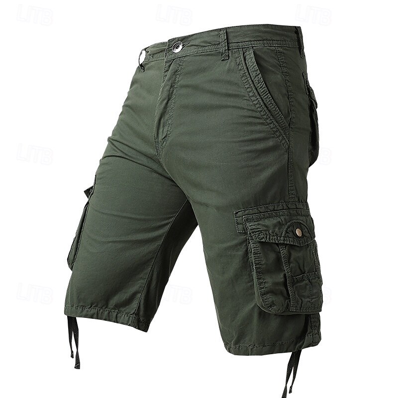 Herr Cargo-shorts Shorts Sommarshorts Flera fickor Slät Komfort Bärbar Knelängd Utomhus Sport Dagligen Mode Ledigt Svart Blå 2025 - $26.99 –P8
