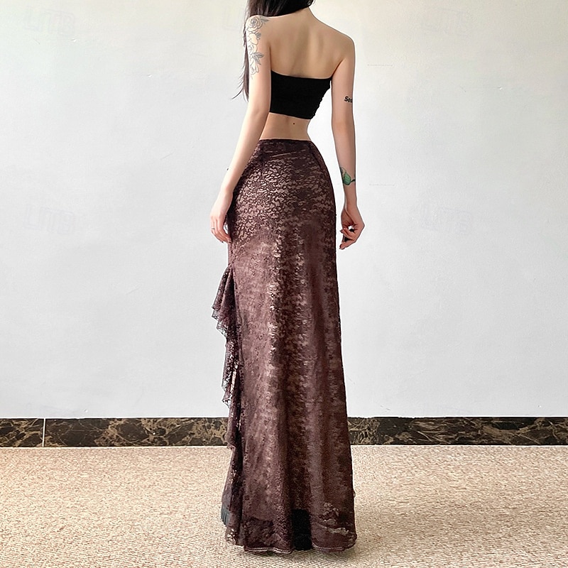 Rétro Vintage Médiéval Steampunk Jupe Pirate Dentelle A Volants Ourlet asymétrique Déguisement Femmes Halloween Carnaval Décontracté Quotidien LARP Foire de la Renaissance Adulte Jupe de 2025 ? $42.99 –P7