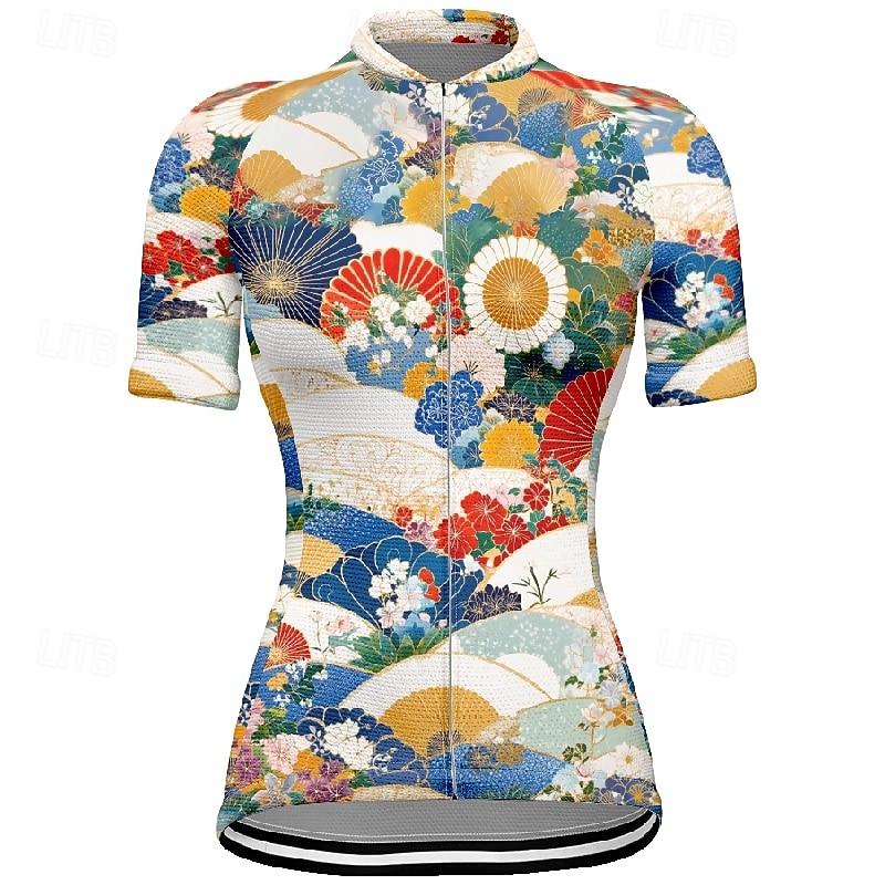 Damskie Koszulka rowerowa Kwiat Krótki rękaw Rower Tee Tshirt Dżersej z 3 tylnymi kieszeniami Kolarstwo górskie Szybkie wysychanie Anatomiczny kształt Odprowadzające wilgoć Oddychający Sport 2026 - $23.99 –P6