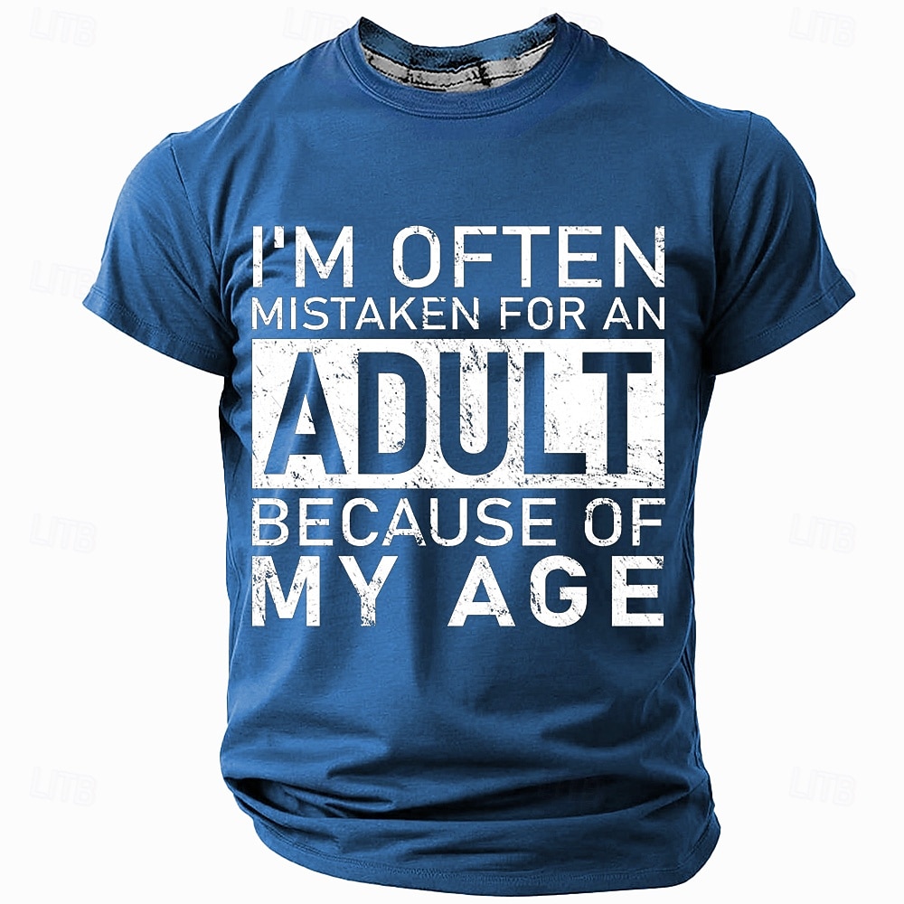 Men's Act My Age T Shirt Short Sleeve T shirt 3D Print Crew Neck Shirt Fashion Daily Street Daily Black Red Blue Summer Spring Clothing Apparel S M L XL XXL XXXL 4XL 2025 - $19.99 –P1