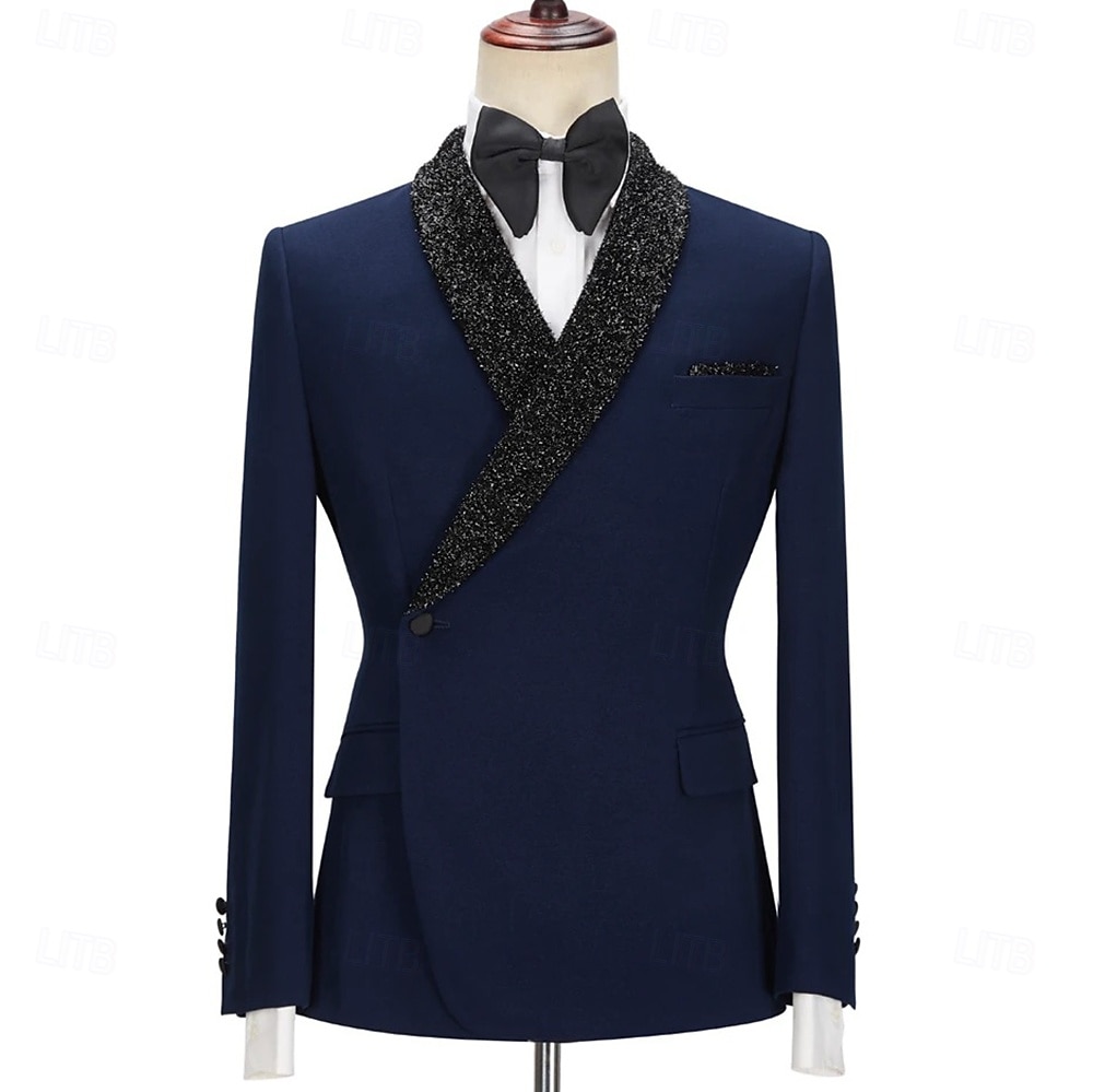 Costumes de soirée pour hommes smokings costumes de retour à la maison noir bordeaux luxe formel couleur unie coupe standard 2 pièces simple boutonnage un bouton de 2025 ? $122.99 –P5