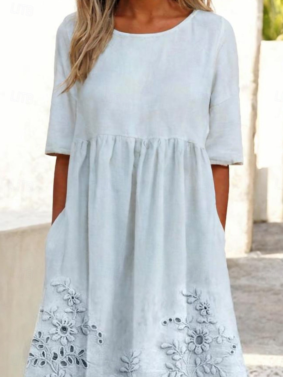 Sukienka Damska Mini Sukienka A Linia Sukienka T-Shirt Sukienka Letnia Wakacyjna Stylowa Casual Wakacyjna Codzienna Regularne Dopasowanie Graficzna Krótki Rękaw Okrągły Dekolt Przytłumiona Niebieska 2025 - $46.99 –P2