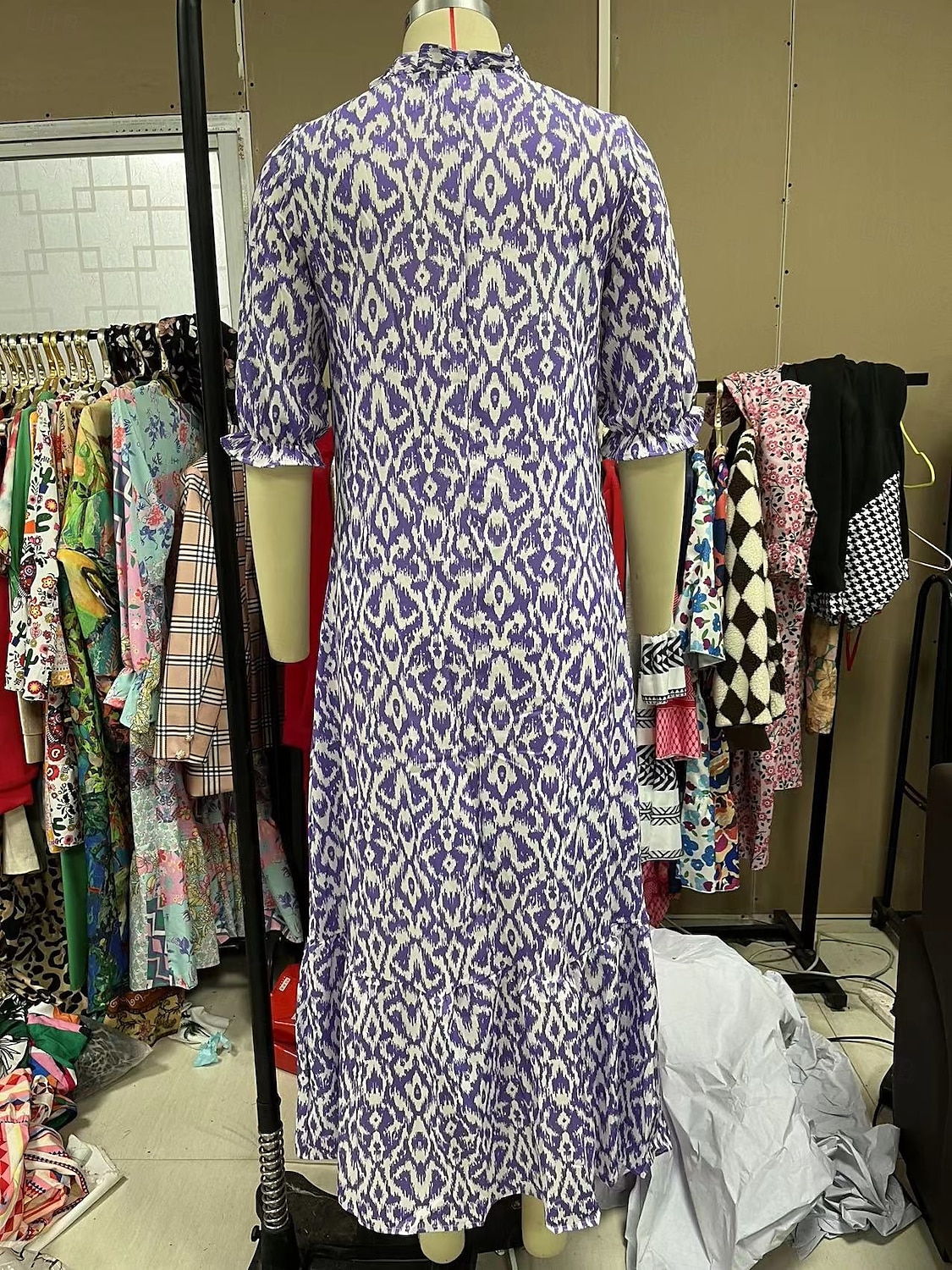 Damskie Długa sukienka sukienka maxi Sukienka Boho Sukienka z nadrukiem Sukienki Peplum Romantyczna Nowoczesny Bufka Codzienny Święto Plaża Luźna Graficzny Kwiat Rękaw 1/2 W serek Rumiany r 2025 - $24.99 –P9