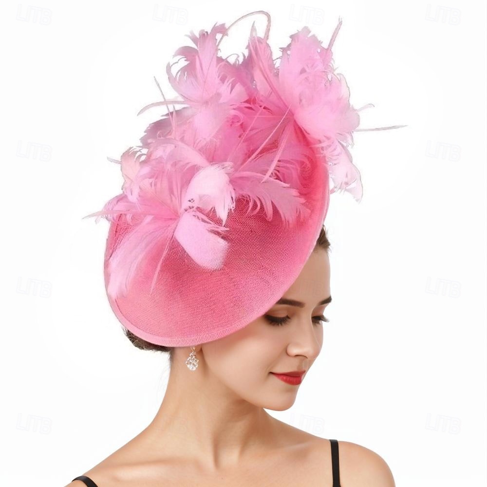 Palarie organza Nuntă Cursă de cai Epocă Cu Pene Diadema Articole Pentru Cap 2025 - $44.99 –P15