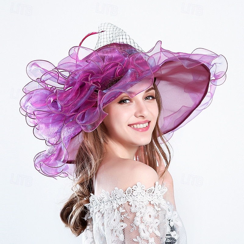 Palarie organza Oficial Plajă Elegant Cu Funde Diadema Articole Pentru Cap 2026 - $27.99 –P1