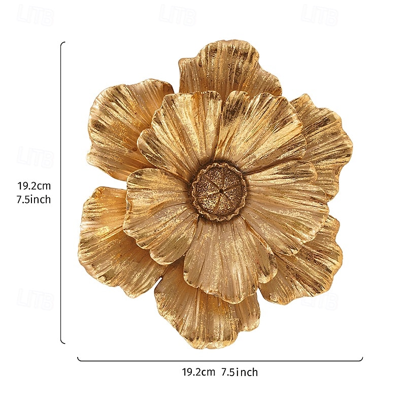 Vintage Large Flower Wall Decor, Gold Silver White Resin Wall Hanging, 3D Floral Wall Art for Home, Living Room, Bedroom Decoration 2025 - $20.99 –P4