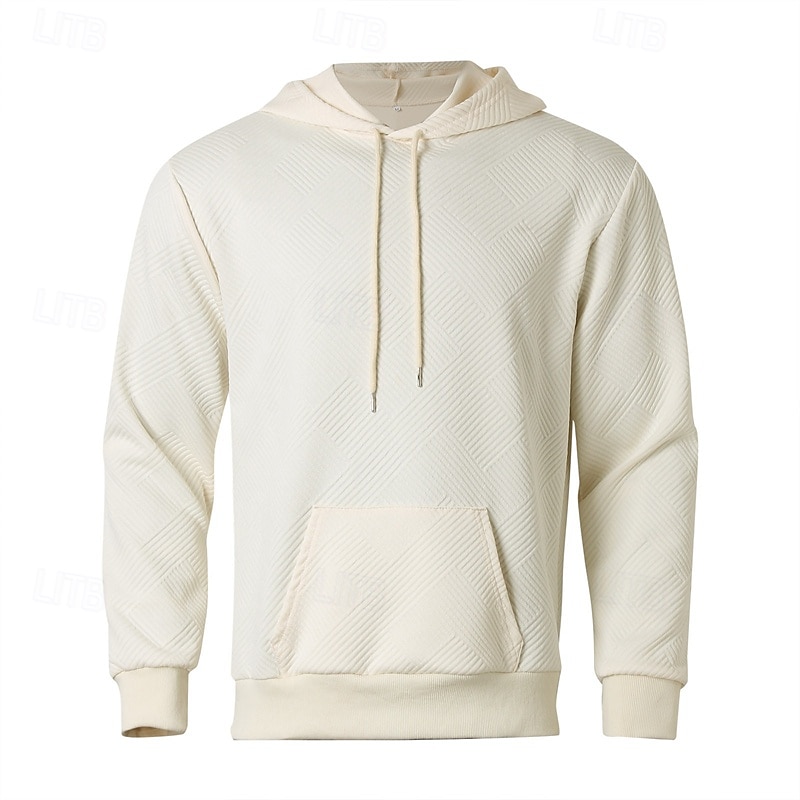 Bărbați Hanorac cu Glugă Caisă Negru Capișon Simplu Jacquard Buzunar Sporturi & Exterior Zilnic Concediu Poliester Șic Stradă De Bază Casual Vară Primăvară Îmbrăcăminte Hanorace hanorace 2025 - AU $36.39 –P5