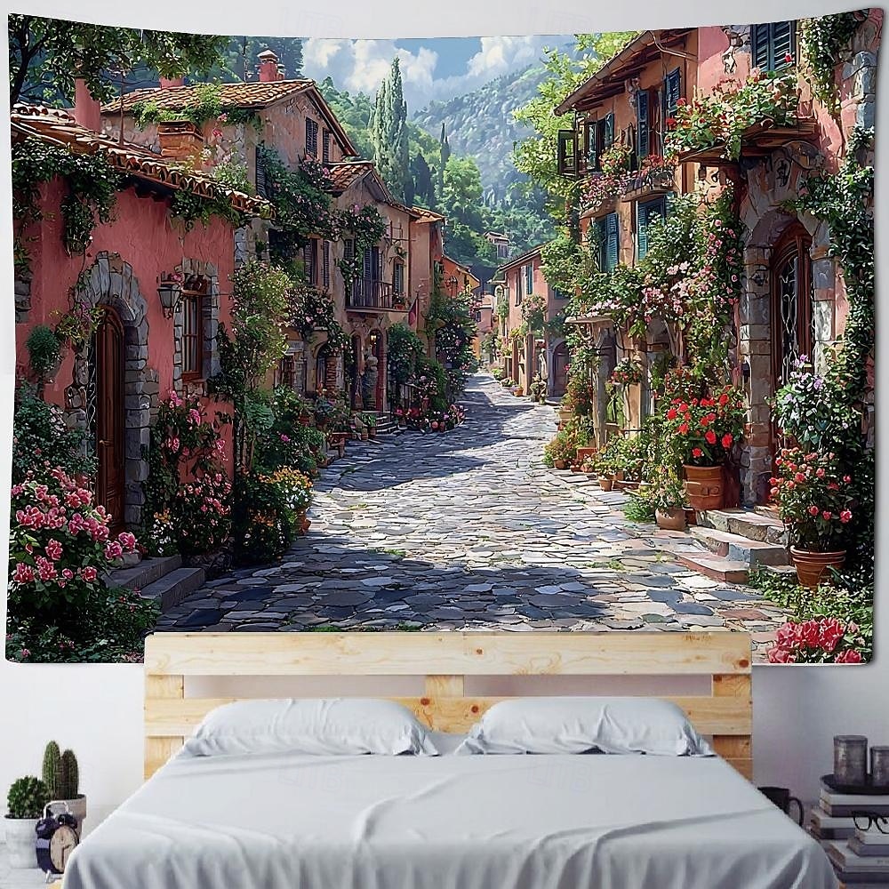 Planta flor casa paisaje colgante tapiz arte de pared gran tapiz mural decoración fotografía telón de fondo manta cortina hogar dormitorio sala de estar decoración 2025 - GBP £8.99 –P3