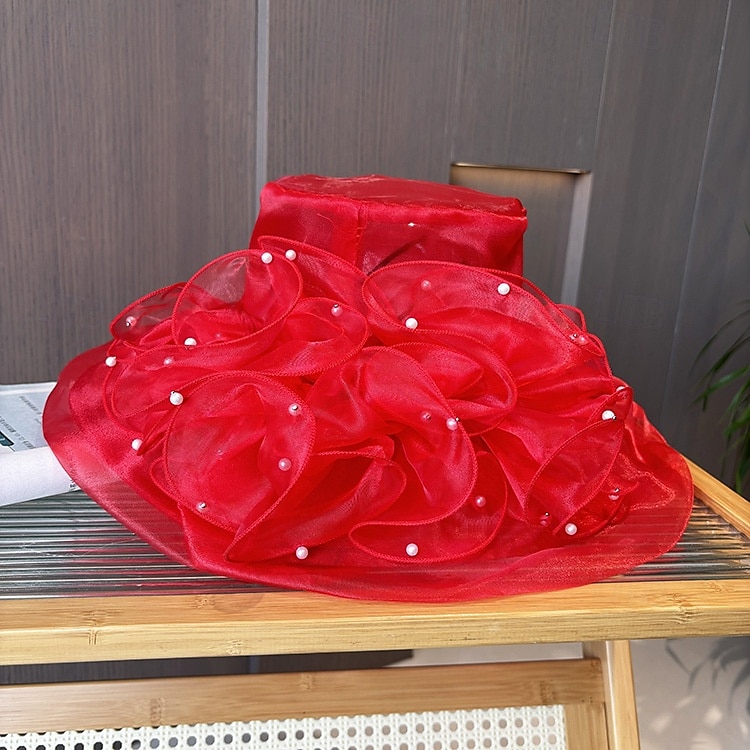 Kopfstück Tüll Hochzeit Abendgesellschaft Elegant Hochzeit Mit Perlenstickerei Tüll Kopfschmuck Kopfbedeckung 2025 - $22.99 –P10