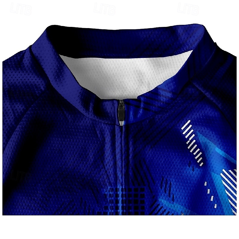 Homme Maillot Velo Cyclisme Manche Courte Cyclisme Tee-shirt Maillot avec 3 poches arrière VTT Vélo tout terrain Respirable Séchage rapide Conception anatomique Mèche Bleu Des sports Vêtement Tenue de 2025 ? $25.99 –P5