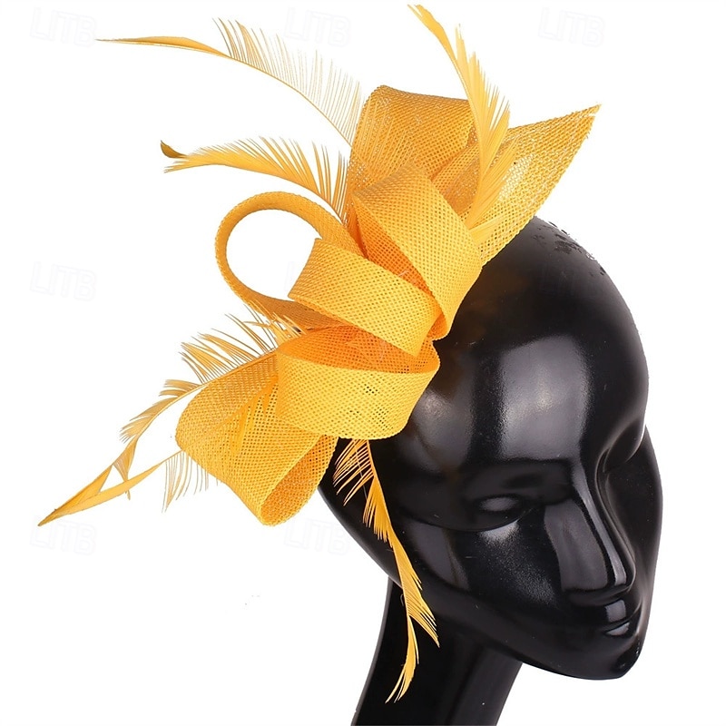 Kopfstück Leinenoptik Federn Hochzeit Abendgesellschaft Elegant Hochzeit Mit Feder Kopfschmuck Kopfbedeckung 2025 - $15.49 –P3