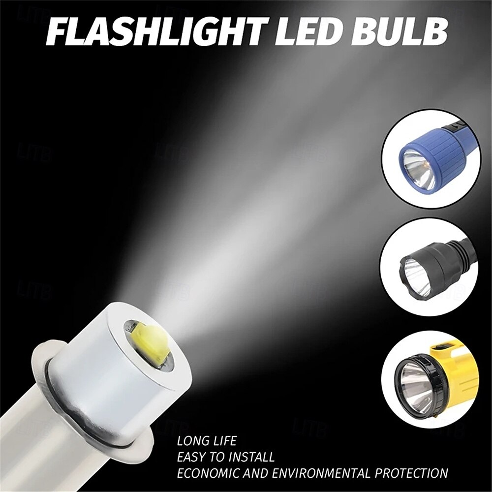 2025年 6 個 懐中電灯 LED 電球 照明光源 P13.5S BA9S E10 LED 電球 3W プラグインライト 高輝度小型電球 3V 6V 12V 24V 1 LED ビーズ 3535 温白色 白  コレクション – $34.99 –P1
