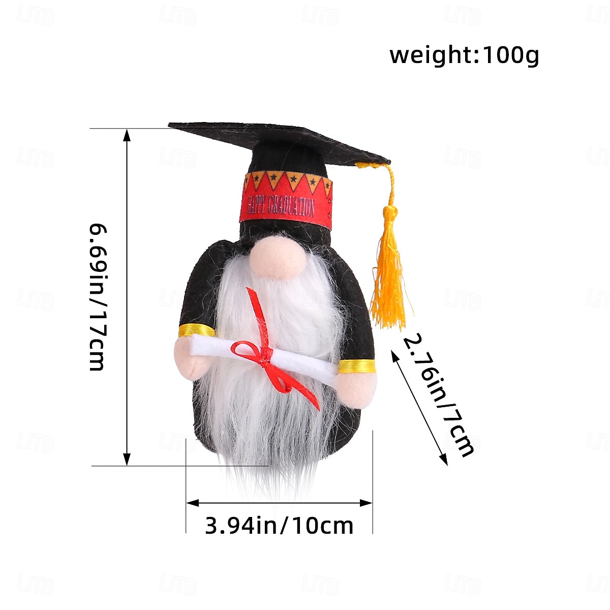 Gnomenfigur als Abschlussgeschenk, süße gesichtslose Puppe mit Doktorhut, Rudolf-Plüschtier, Stehtisch &Regaldekoration 2025 - $8.99 -P7