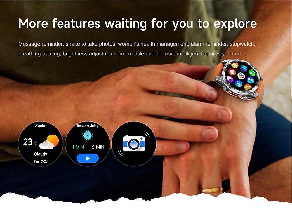 iMosi HD300 Smart Watch 1.43 inch Smartwatch Fitness Running Watch Bluetooth Pedometer Call Reminder Sleep Tracker Compatible with Android iOS Women Men Hands-Free Calls Waterproof Media Control IP68 2025 - $67.99 –P16