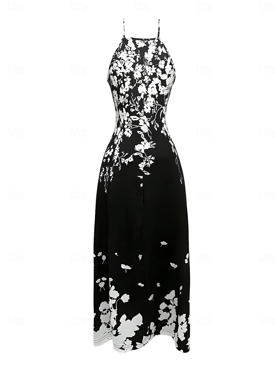 Dámské Midi šaty Letní šaty Áčkové šaty Slip Dress prázdniny Na běžné nošení Dovolená Denní Plážové Běžný Květinový Grafika Bez rukávů Do V Černá Léto Jaro 2025 - $28.99 –P2
