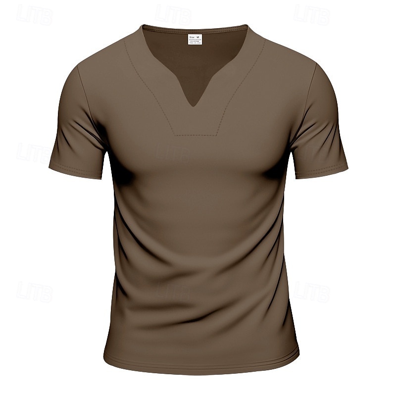 Herren T Shirt T-Shirt Kurzarmshirt Kurzarm V Ausschnitt Sommer Einfach Mode Designer Basic Klassisch Urlaub Straße Ausgehen Schwarz Weiß Orange Top T-Shirt für Herren 2025 - $20.99 –P15