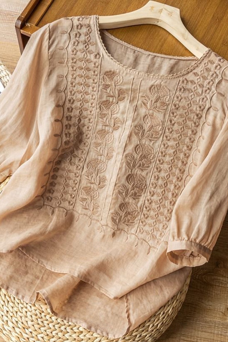 Damen Hemd Bluse Kunstbaumwollleinen Netz Einfach Modern Halbarm Rundhalsausschnitt Normale Oberteile Täglich Ferien Ausgehen Blau Weiß Gelb Purpur Khaki Sommer 2026 - $8.49 –P6