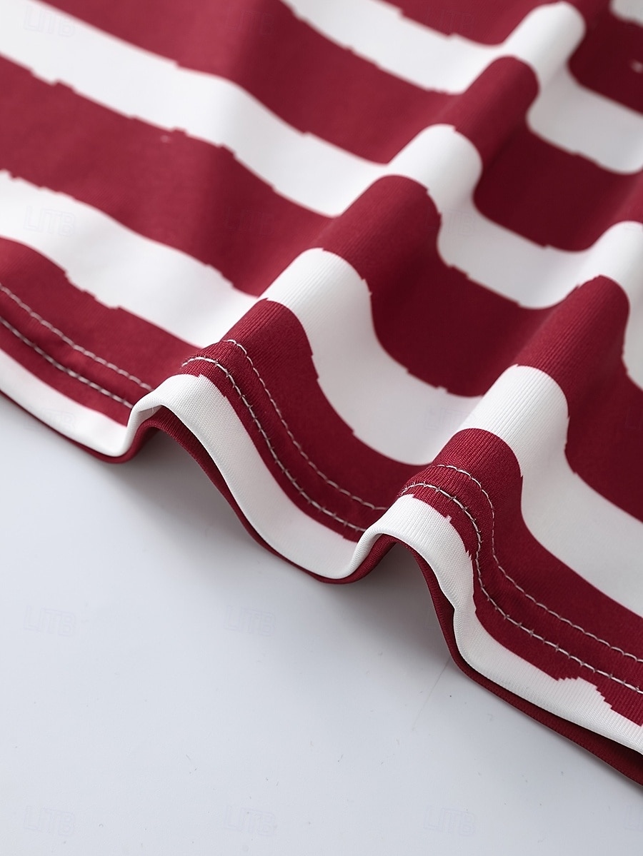 Kvinners patriotiske T-skjorte grafisk flagg stil casual kortermet V-hals regulære topper daglig trykk rød sommer 2025 - $19.99 –P2