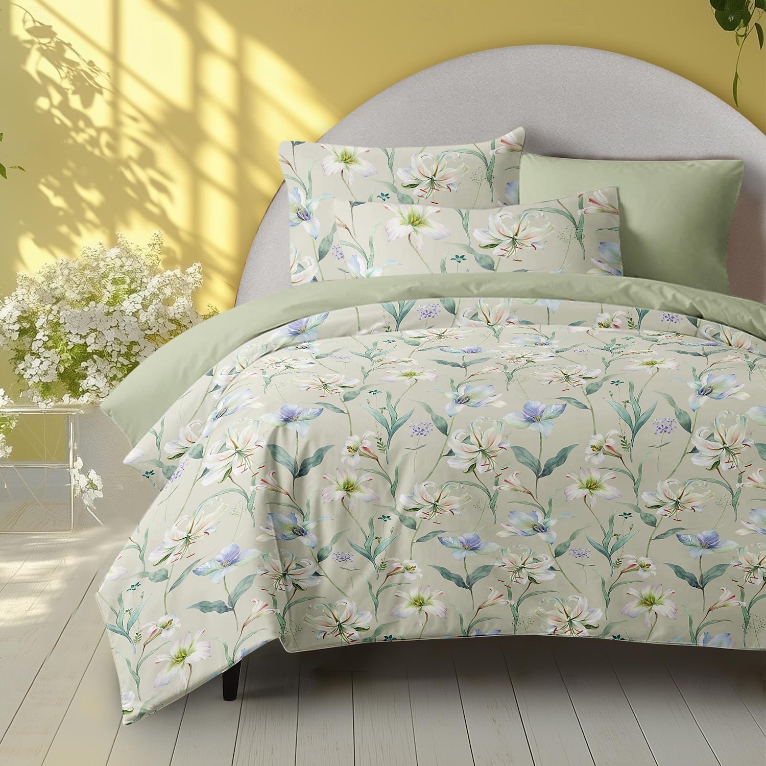 Capa de Edredom Floral Romântica Tamanho Duplo Conjunto de Cama Conjuntos de Cama Capa de Colcha Macia e Leve com 2 Cases de Almofada para Verão Primavera de 2025 por $60.99 –P4