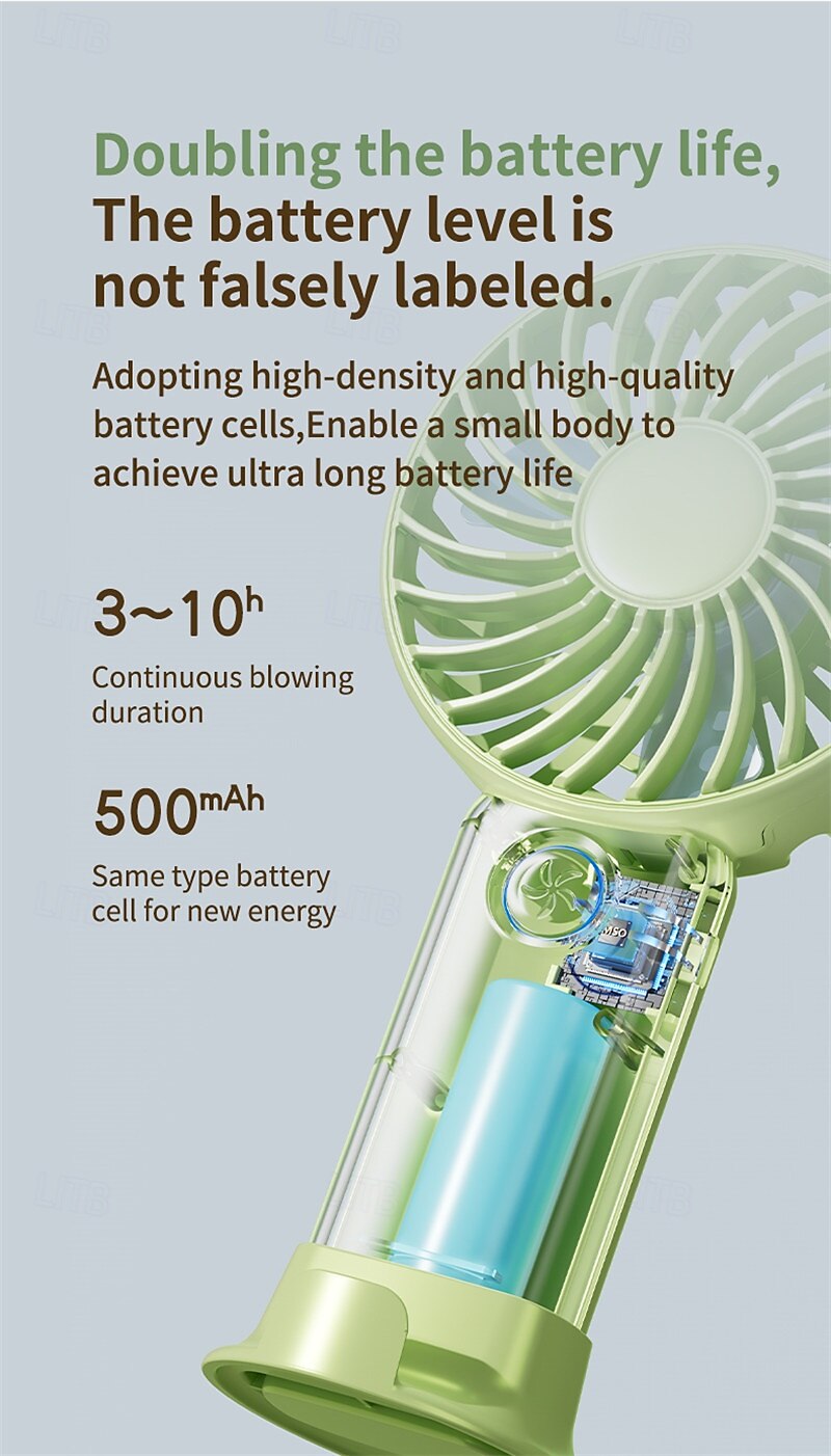 3-Speed Portable Cooling Fan – USB Rechargeable Handheld Electric Fan with 1200mAh Battery for Personal Use 2025 - $13.99 –P4