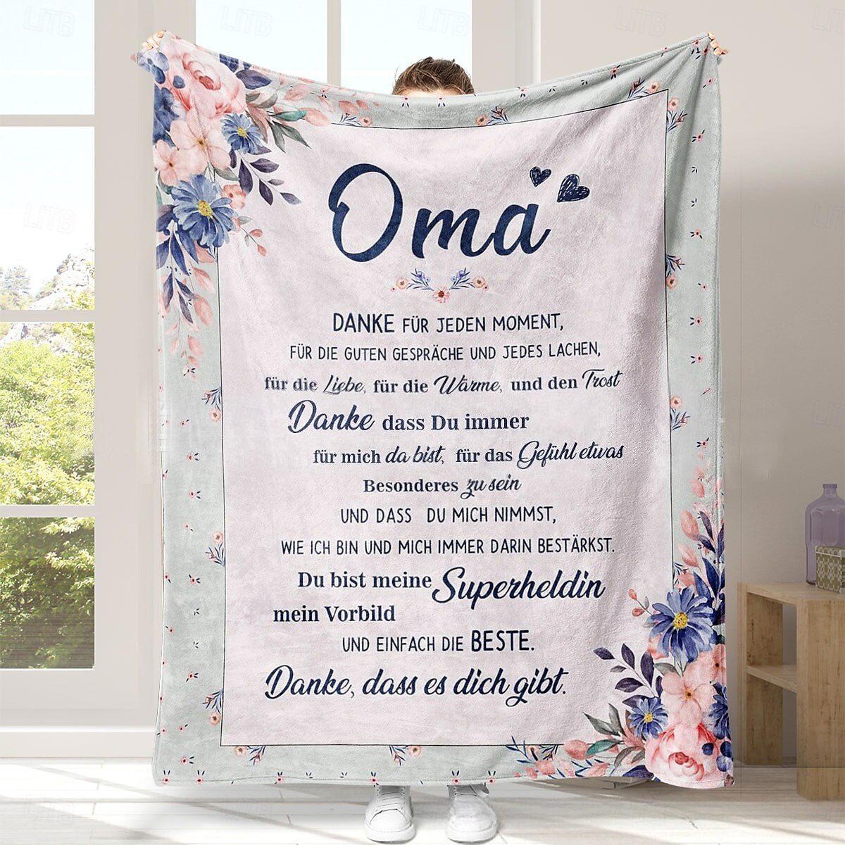 morsdagsteppe, et brev til mor, morsdagsgave myk og koselig, perfekt gave til mor, blomster- eller hjertedesign, varm og behagelig 2025 - $19.99 –P8