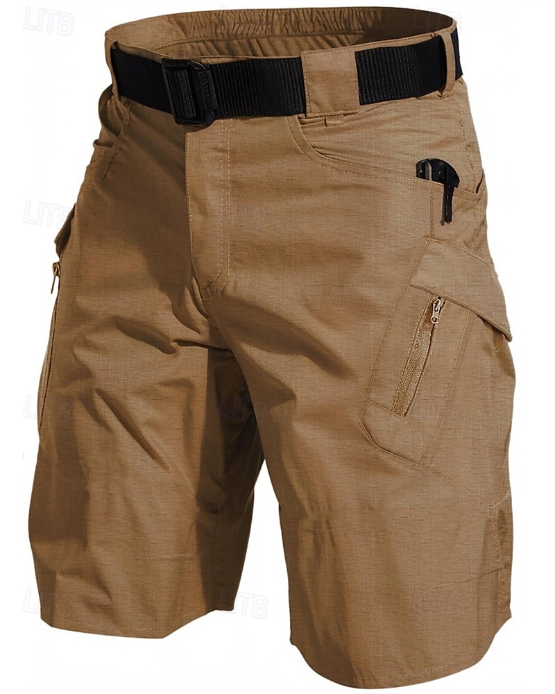 Homens Shorts táticos Bermuda Cargo Calção Shorts de verão Shorts de Trilha Bolso multi Bolsos com zíper Tecido Conforto Vestível Comprimento do joelho Ao ar livre Esporte Diário Moda Casual Preto de 2025 por $18.99 –P1