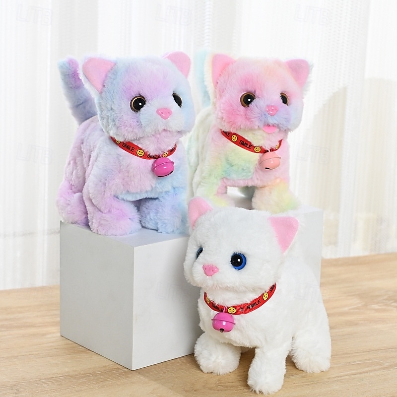 Plush Cat Stuffed Animal Interactive Cat Robot Robotic Cat Barking Meow Kitten Touch Control Electronic Pet Robot Kitty Toy Animated Cat for Girl Baby Kid 2025 - $23.99 –P3