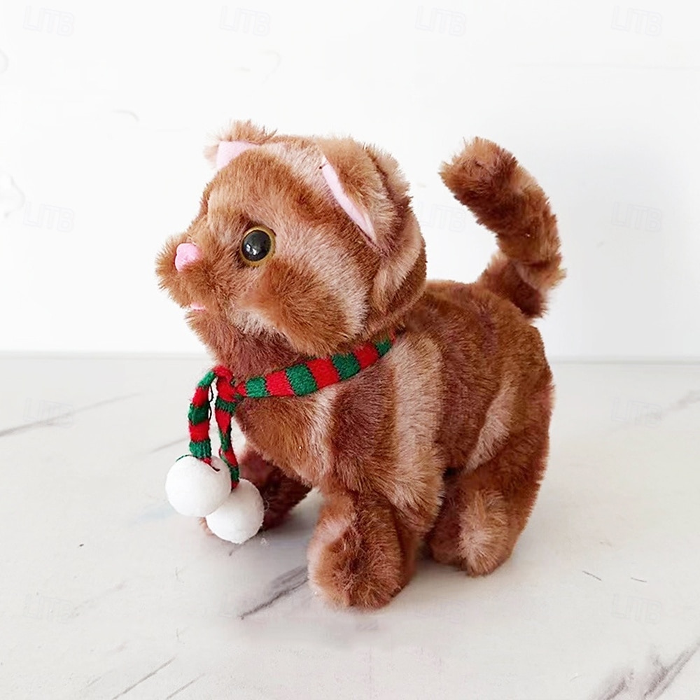 Plush Cat Stuffed Animal Interactive Cat Robot Robotic Cat Barking Meow Kitten Touch Control Electronic Pet Robot Kitty Toy Animated Cat for Girl Baby Kid 2025 - $23.99 –P14