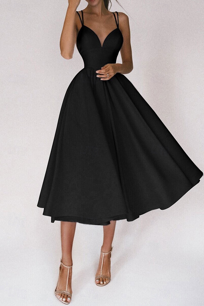 Per donna Abito Midi Abito Bianco Abito da laurea Abito Sottoveste Moda Compleanno Laurea Uscire Vestibilità regolare Semplice Senza Maniche Spalline sottili Nero Bianco Rosso Verde Estate del 2025 a $32.99 –P5