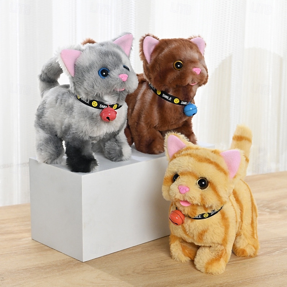 Plush Cat Stuffed Animal Interactive Cat Robot Robotic Cat Barking Meow Kitten Touch Control Electronic Pet Robot Kitty Toy Animated Cat for Girl Baby Kid 2025 - $23.99 –P2