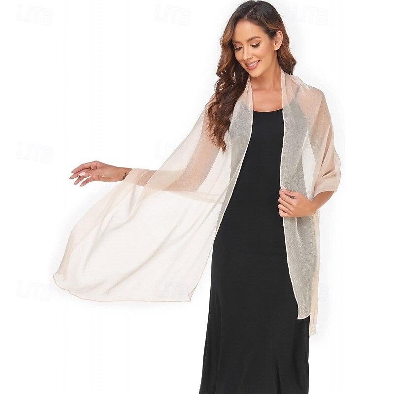 Damesomslag Elegant Mouwloos Polyester Bruiloftsomslagen Met Pure Kleur Voor Feest Lente zomer 2025 - $7.99 –P4