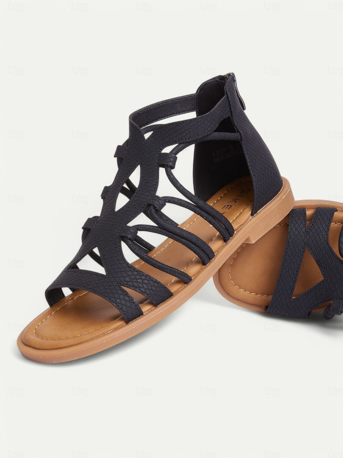 Schwarze Gladiatorsandalen für Damen – flache Riemchensandalen für den Sommer für Freizeit-, Strand- und Boho-Chic-Outfits 2025 - $29.99 -P3