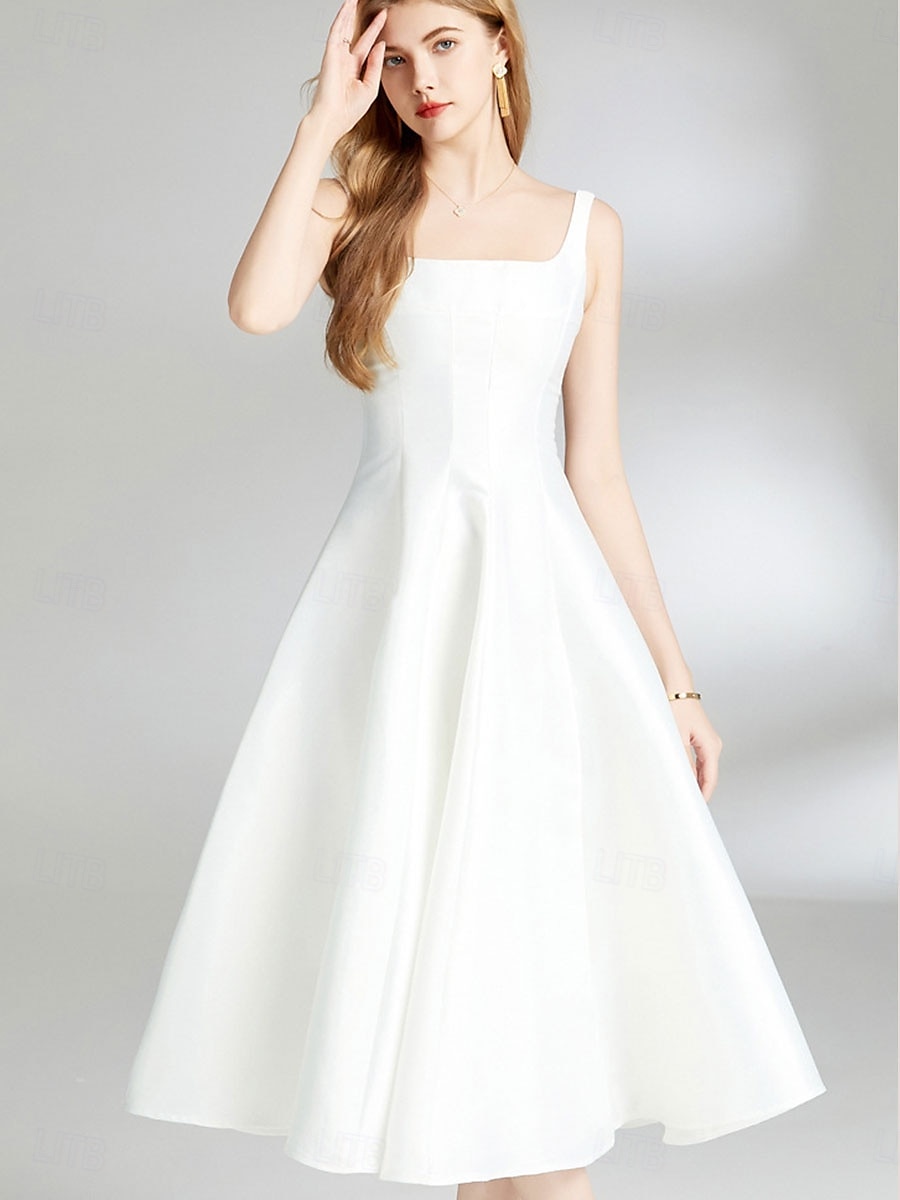 Robes de quinceanera en forme A Robe vintage Mariage invitée de mariage longueur thé sans manches col arrondi polyester dos nu avec plis de 2025 ? $79.99 –P12