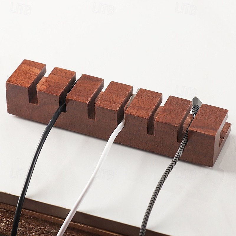 Walnut Wood Cable Organizer, Desk Cord Management Clip, Headphone Wire Holder, Solid Wood Cable Clamp for USB Charging Cables, Power Cords, Office and Home Wire Storage 2025 - $12.49 –P4