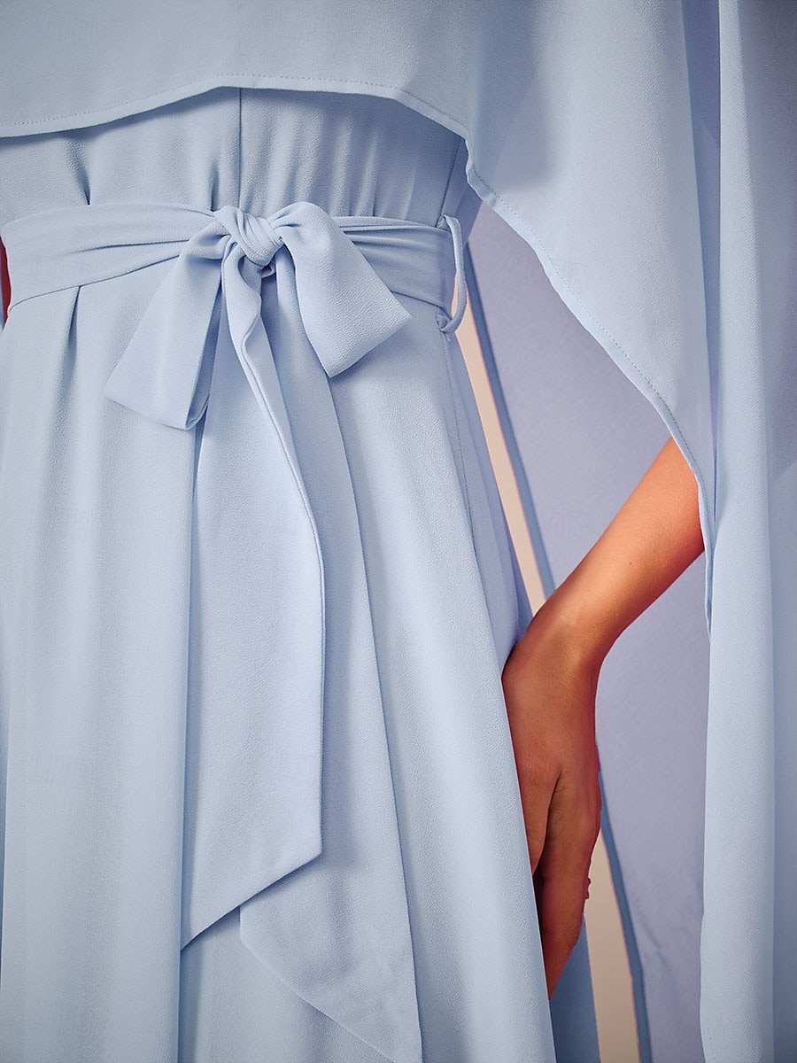 Per donna Abito maxi Abito a trapezio Elegante Formale Feste Ospite di nozze Vestibilità comoda Girocollo Blu ghiaccio Estate del 2025 a $45.99 –P3