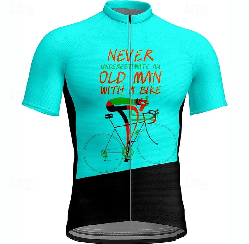 2025年 男性用 サイクリングジャージー 文字&番号 半袖 バイク Tシャツ ジャージー 3つのリアポケット付き マウンテンサイクリング 速乾性 人間工学デザイン ウィッキング 高通気性 スポーツ イエロー ブルー パープル 衣類  コレクション – $25.99 –P14