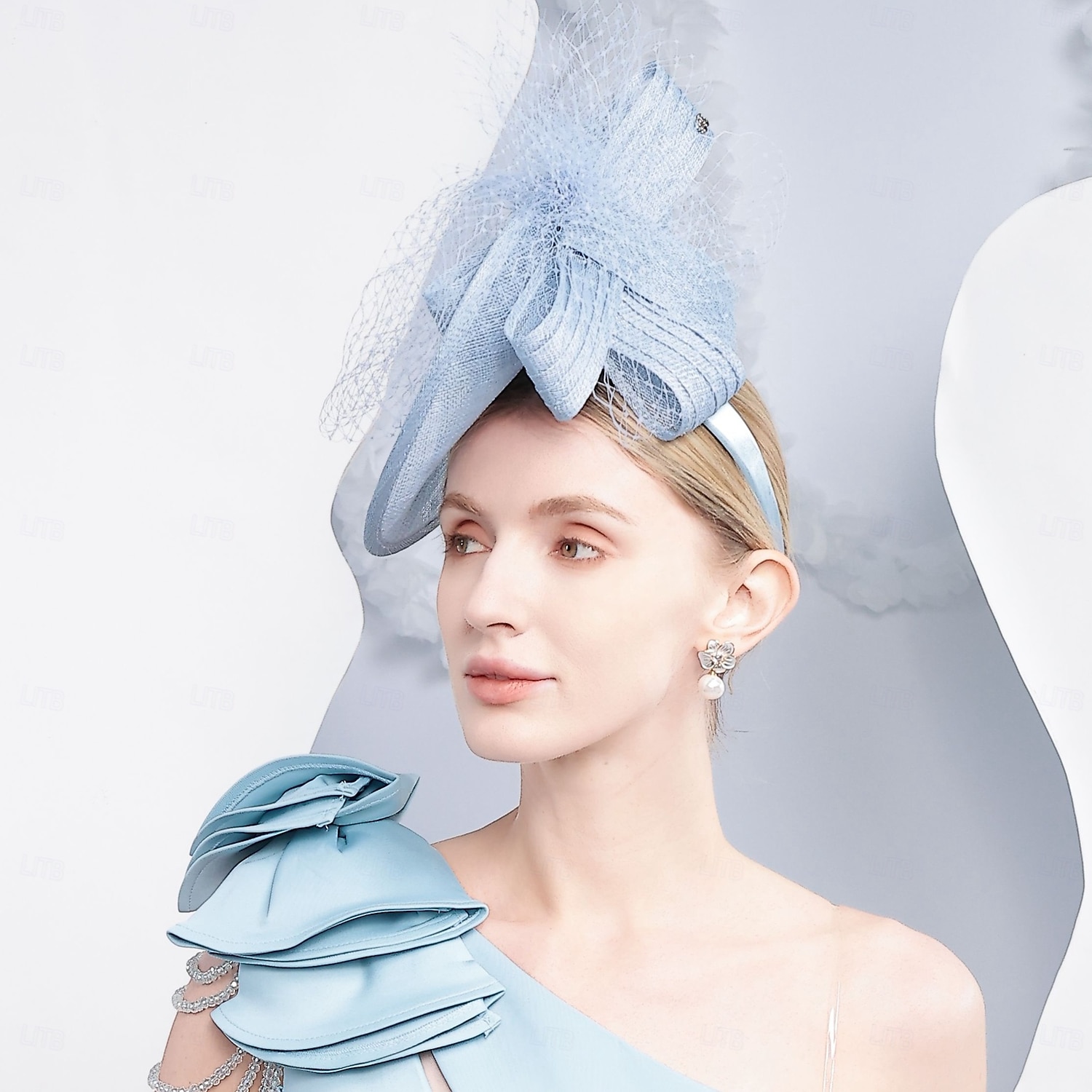 pălării din tul farfurie sinamay pălărie pălărie sinamay pălărie de nuntă cocktail nunta elegantă cu bowknot tul căciulă pentru cap 2025 - $90.99 –P8