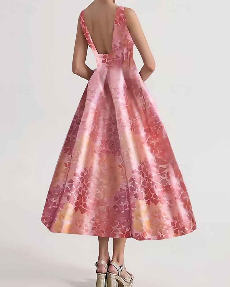 A-Linjan cocktail-mekot tyylikäs mekko virallinen häät teen pituus olkaimeton jalokivikaula vaaleanpunainen mekko satiini kuviolta derby-mekot 2025 2025 - $179.99 –P2