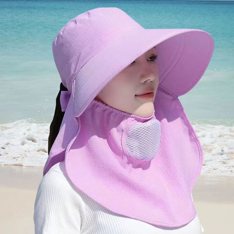 Summer Sun Hat with Full Face Cover, UV Protection Wide Brim Cooling Cap for Women & Men, Cycling, Outdoor, Tea Picking 2025 - $7.99 –P8