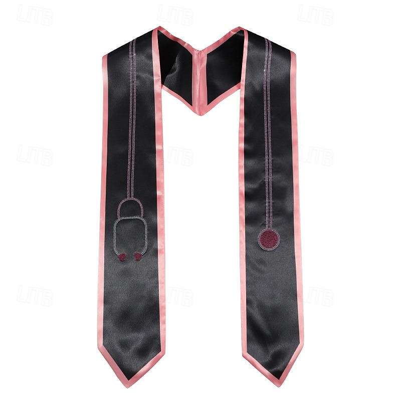 Unisex Graduation Stole, Plain Graduation Sash, Honor Stole for Students, Double Layer Satin Sash with Rhinestone, Nurse Doctor Ceremony Stole 2025 - $16.99 –P5
