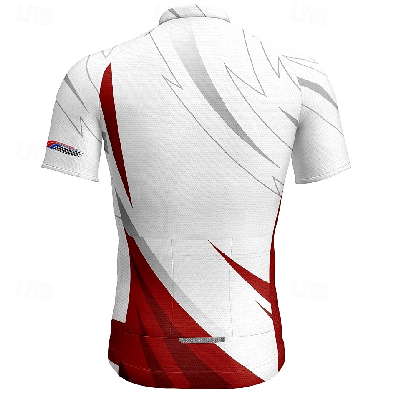Męskie Koszulka rowerowa Geometryczny Krótki rękaw Rower Tee Tshirt Dżersej z 3 tylnymi kieszeniami Kolarstwo górskie Szybkie wysychanie Anatomiczny kształt Odprowadzające wilgoć Oddychający Sport 2026 - $30.99 –P17