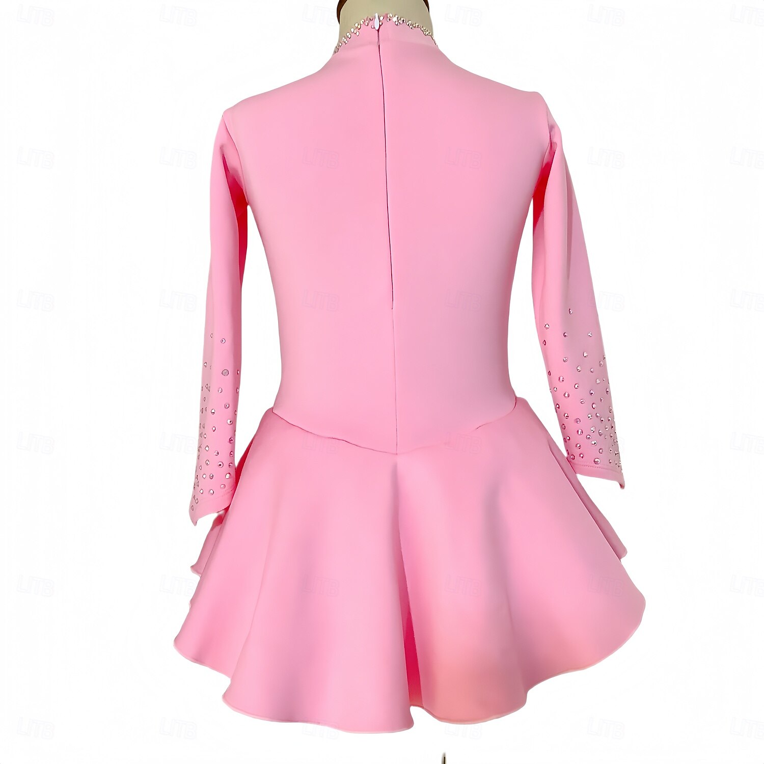 Kjole til kunstløp Dame Jente Skøyteløp Kjoler Svart Rosa Tommelhull Netting Spandex Elastisk Trening Profesjonell Konkurranse Skøyteklær Hold Varm Klassisk Krystall / Rhinstein Langermet Skøyting 2025 - $162.99 –P2